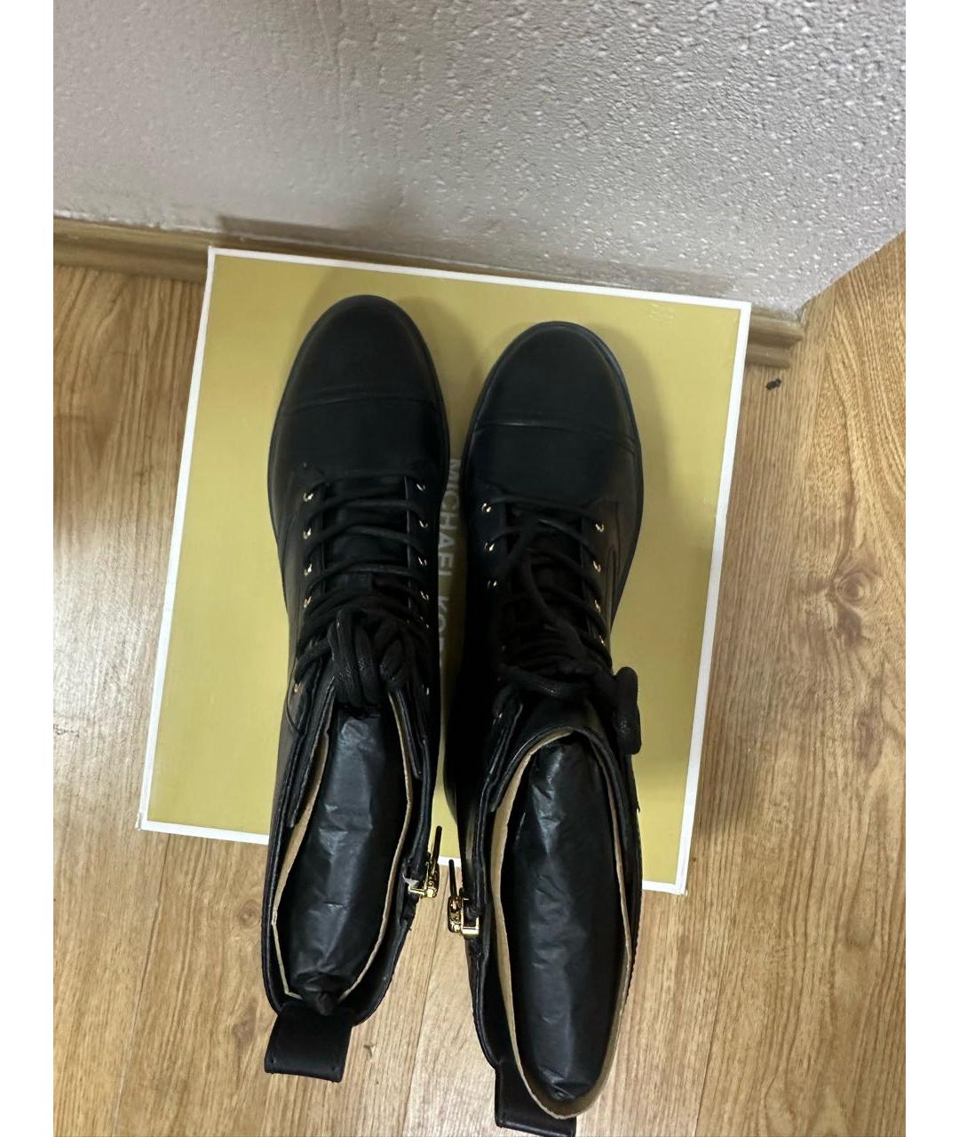 MICHAEL KORS Черные кожаные ботинки, фото 3