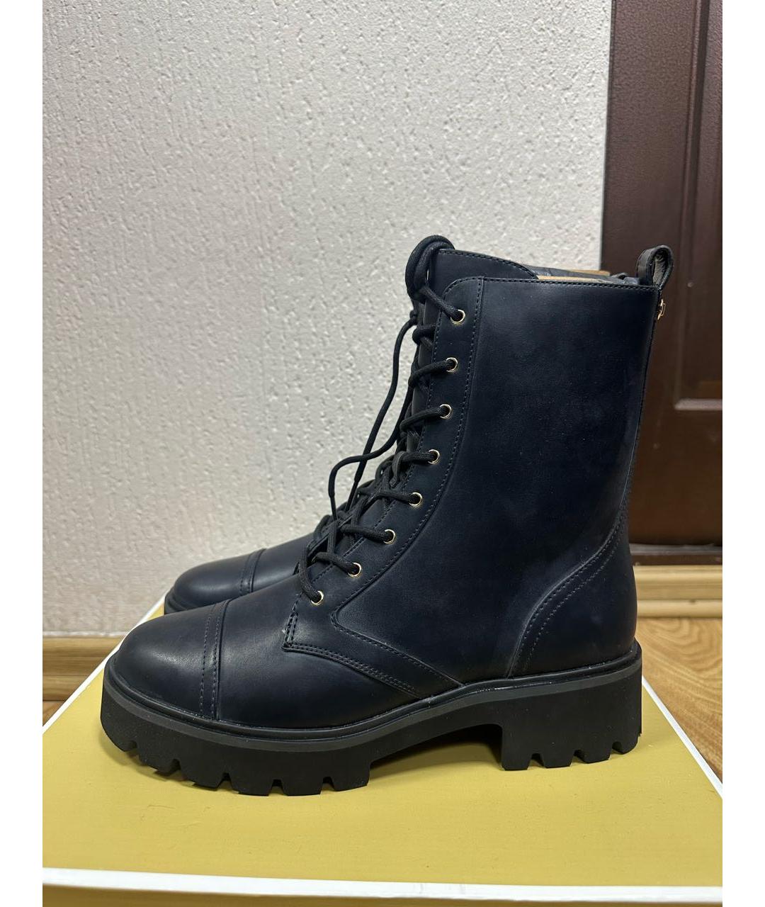 MICHAEL KORS Черные кожаные ботинки, фото 5