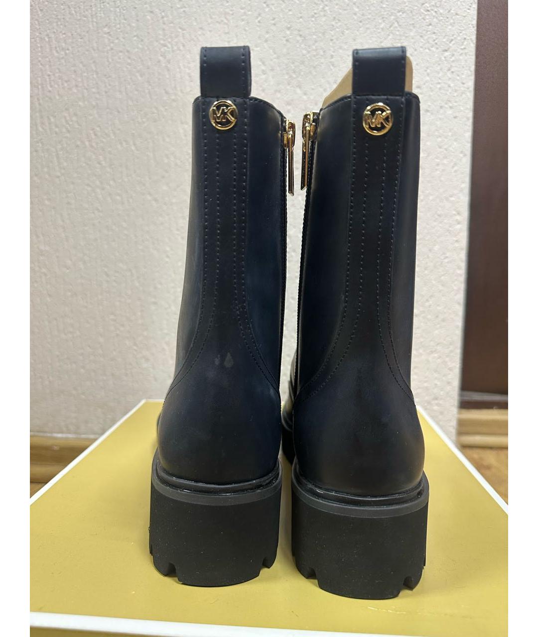 MICHAEL KORS Черные кожаные ботинки, фото 4
