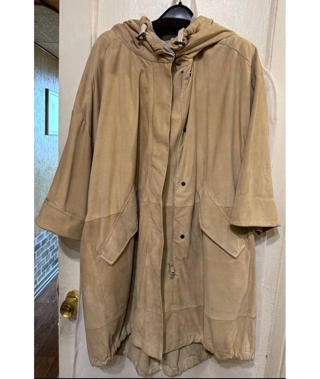 BRUNELLO CUCINELLI Бежевая замшевая парка, фото 6