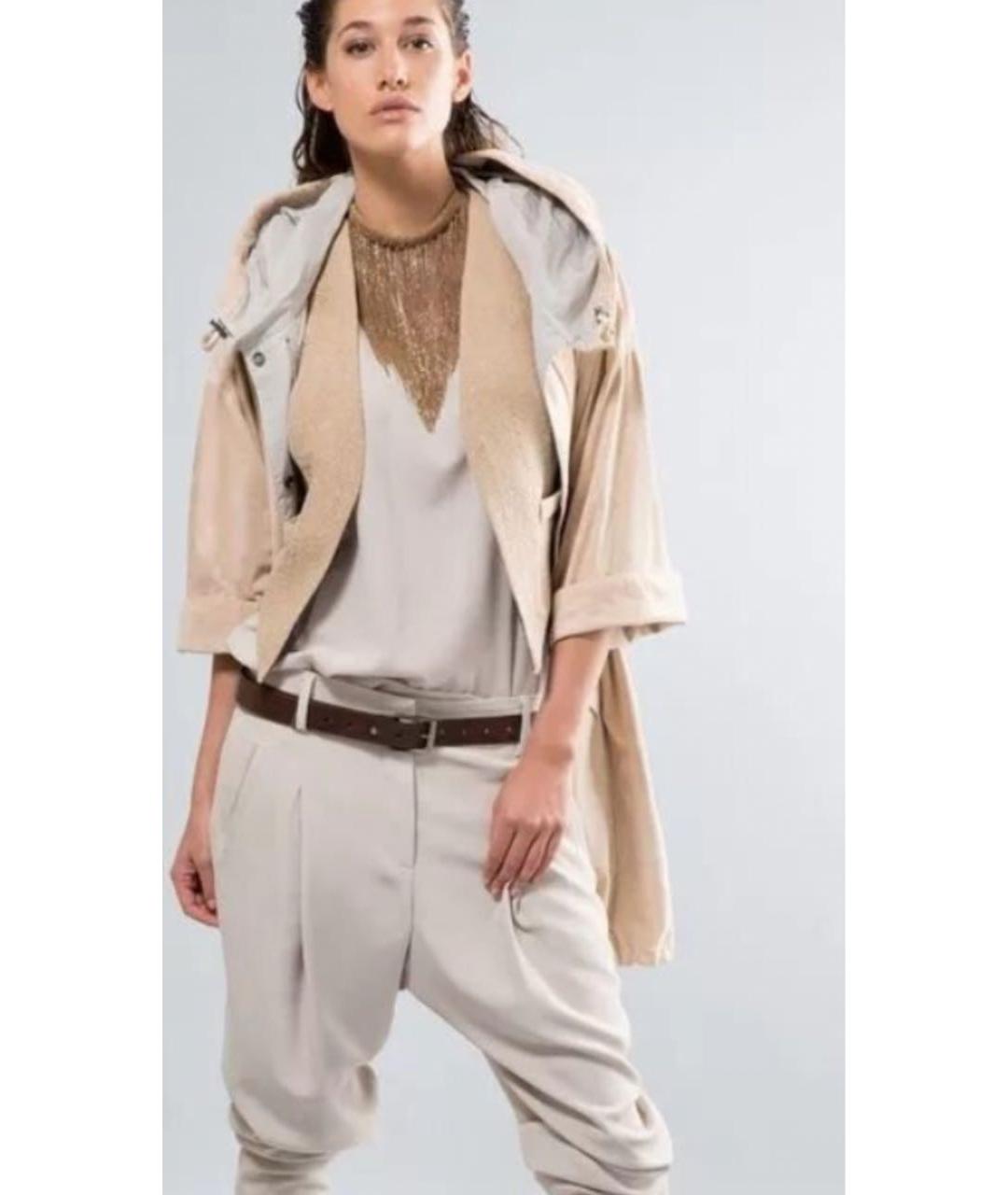 BRUNELLO CUCINELLI Бежевая замшевая парка, фото 5