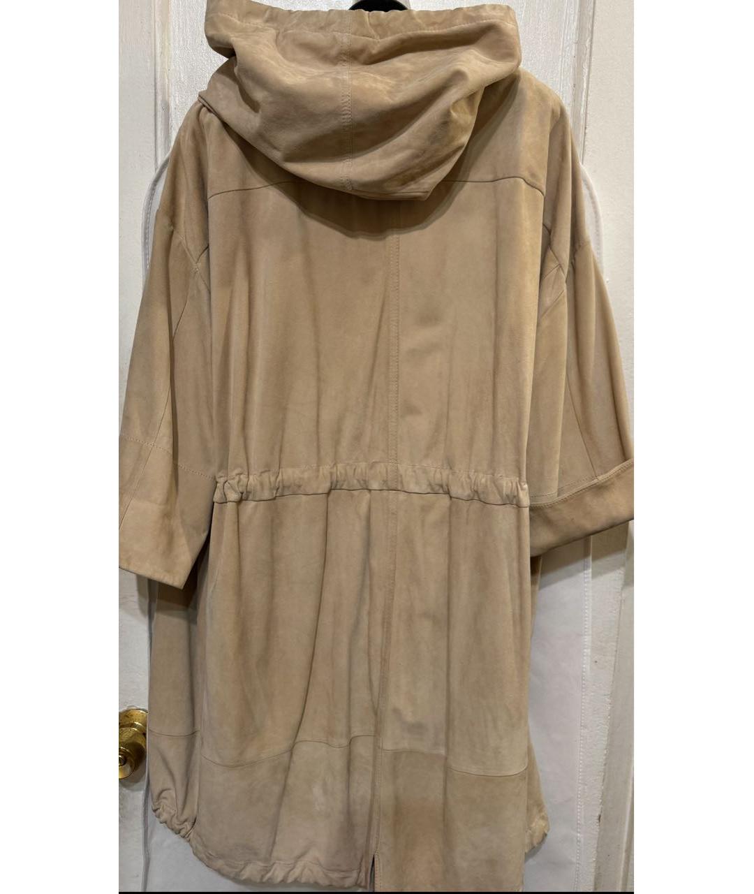 BRUNELLO CUCINELLI Бежевая замшевая парка, фото 2