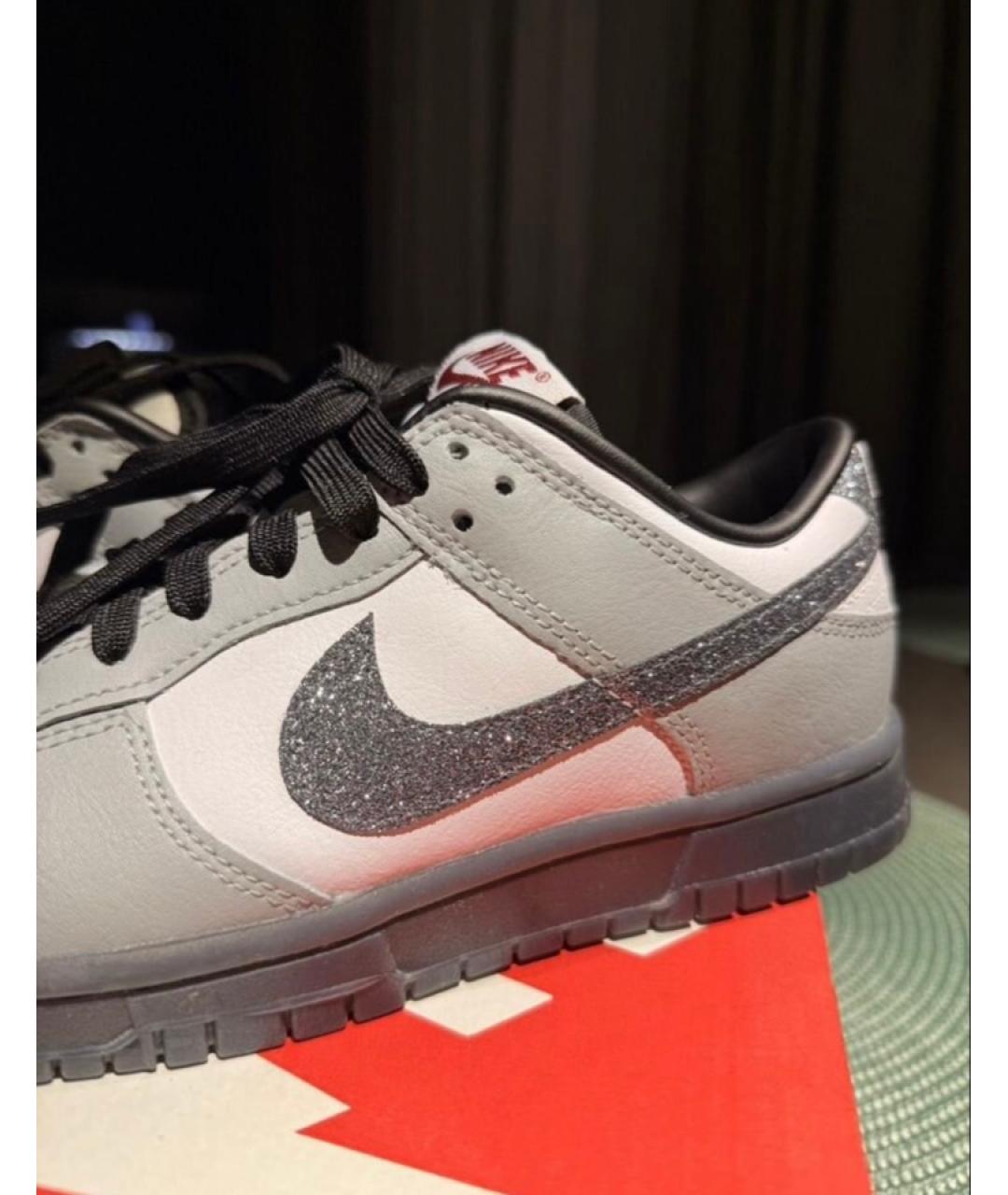 NIKE Серые кожаные кроссовки, фото 5