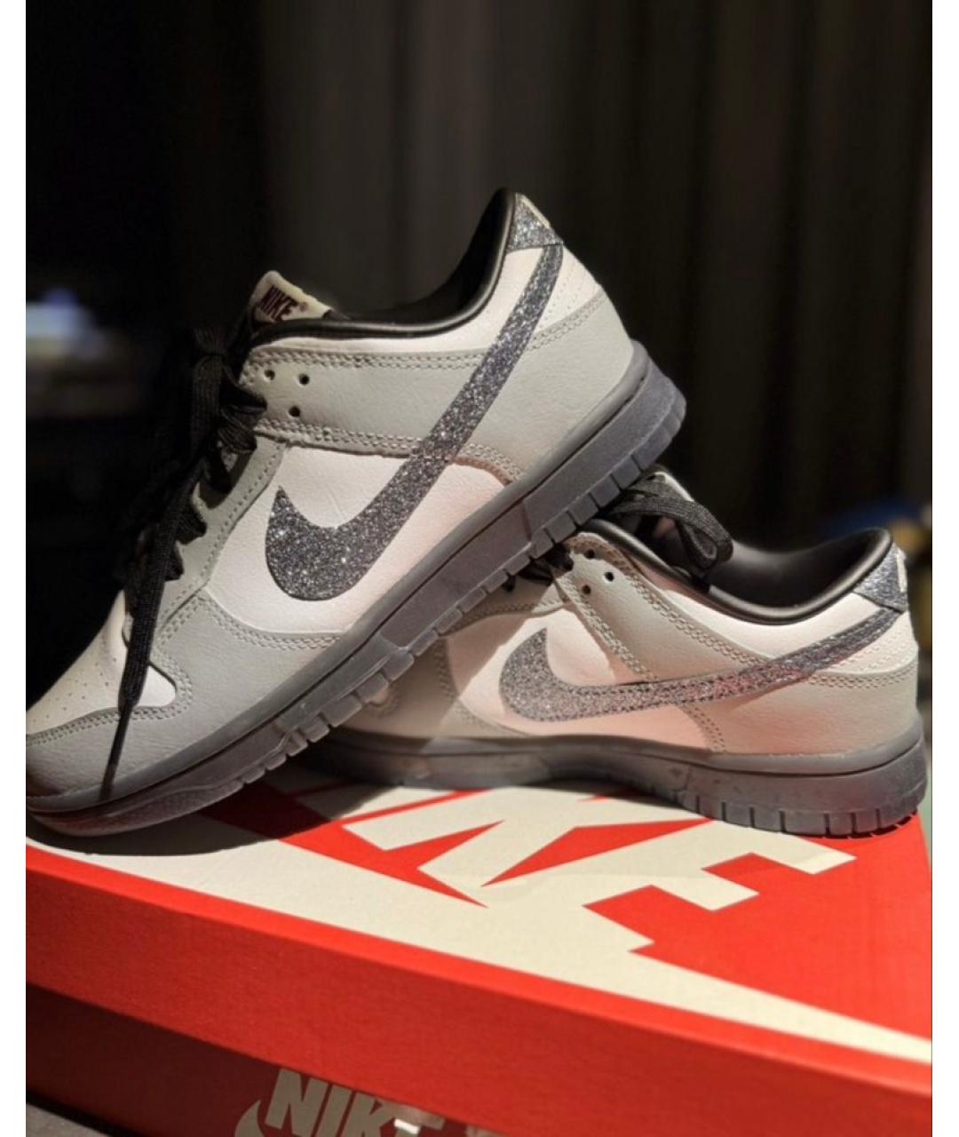 NIKE Серые кожаные кроссовки, фото 2