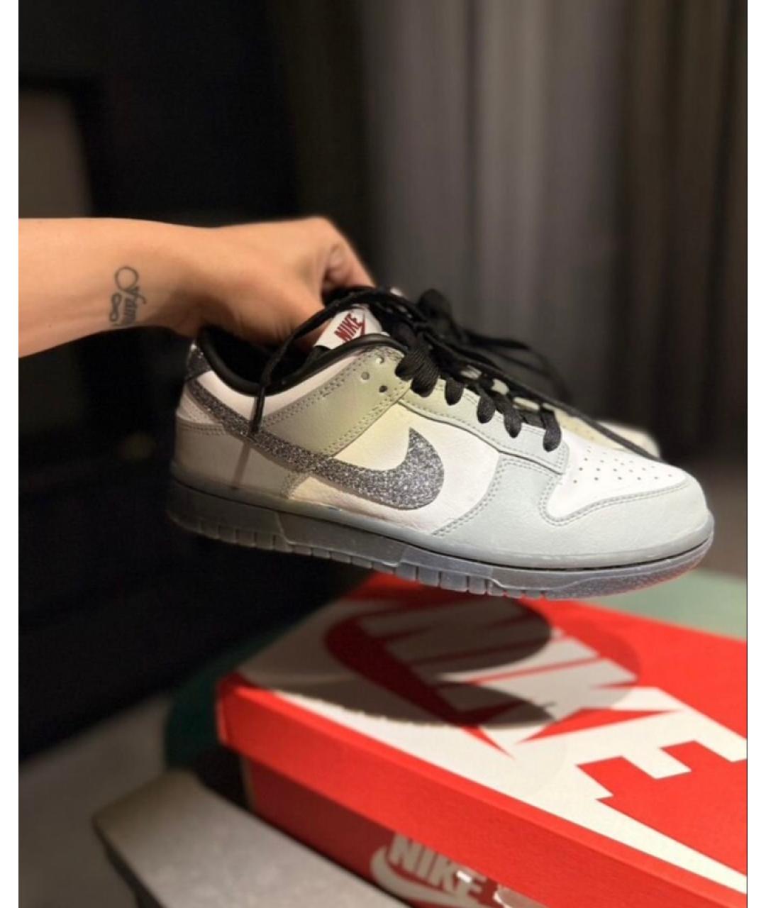 NIKE Серые кожаные кроссовки, фото 9