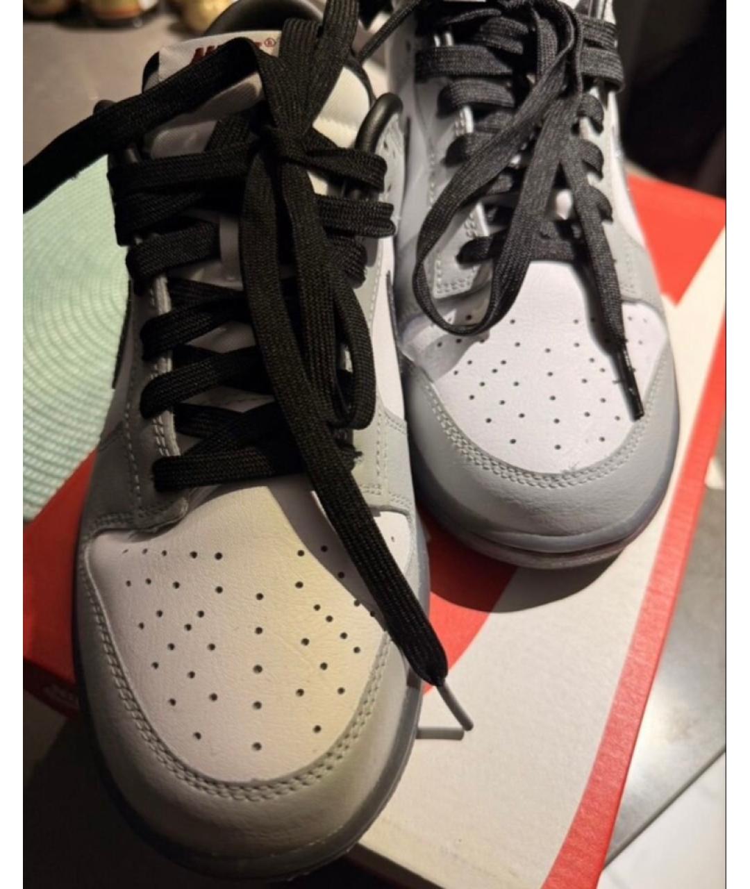 NIKE Серые кожаные кроссовки, фото 4