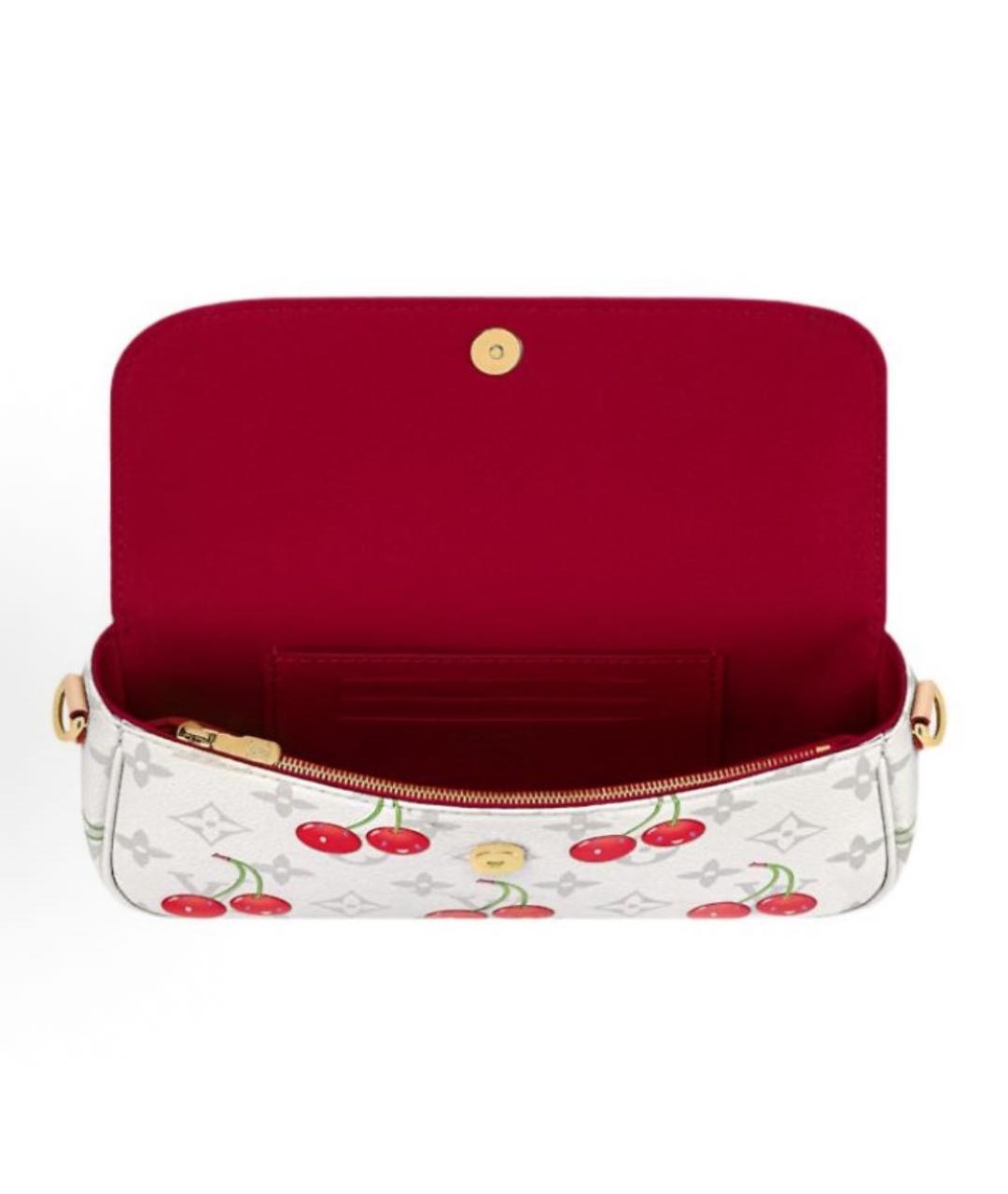 LOUIS VUITTON Белая кожаная сумка через плечо, фото 4