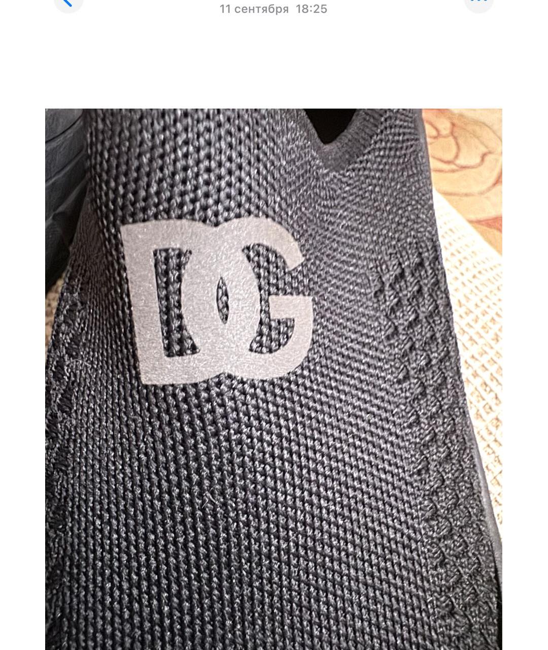 DOLCE&GABBANA Черные текстильные слипоны, фото 5