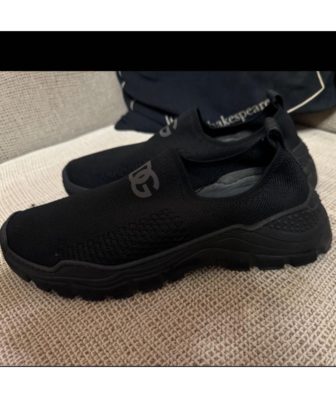 DOLCE&GABBANA Черные текстильные слипоны, фото 7