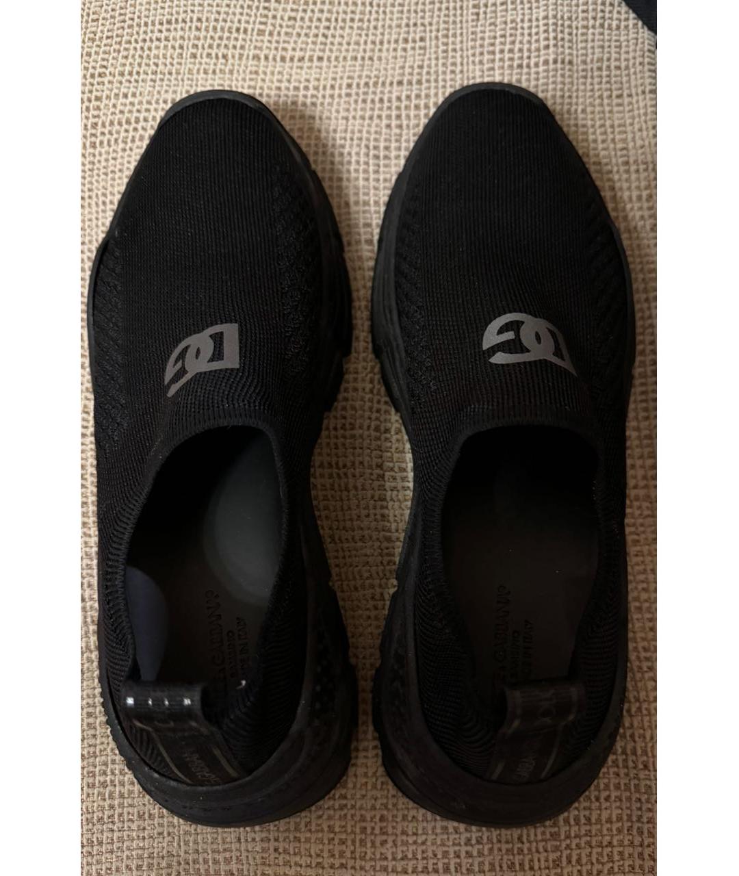 DOLCE&GABBANA Черные текстильные слипоны, фото 2