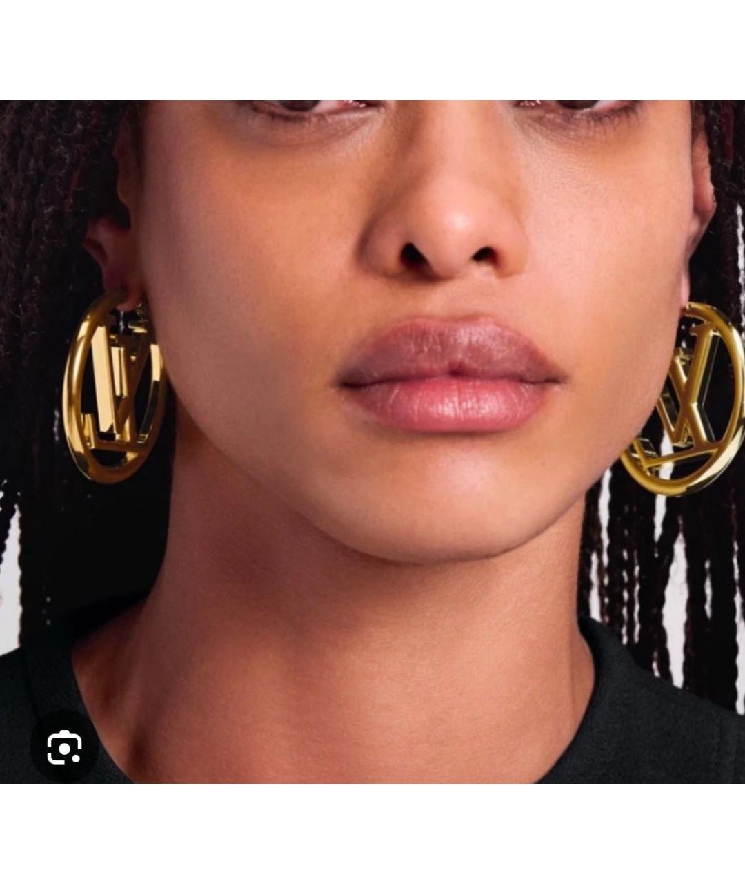 LOUIS VUITTON Золотые металлические серьги, фото 4