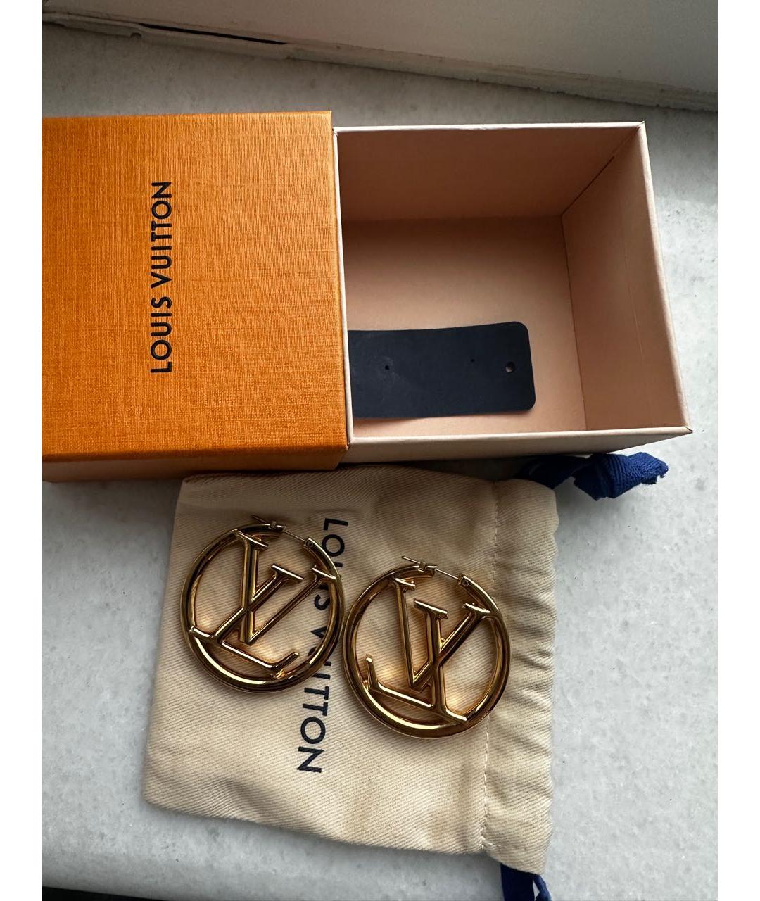 LOUIS VUITTON Золотые металлические серьги, фото 3