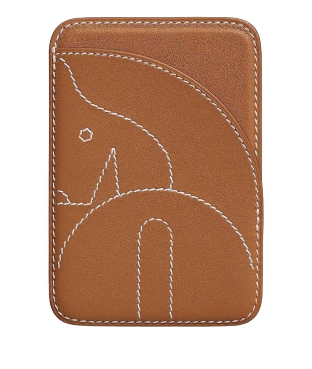 HERMES Коричневый кожаный кардхолдер, фото 1