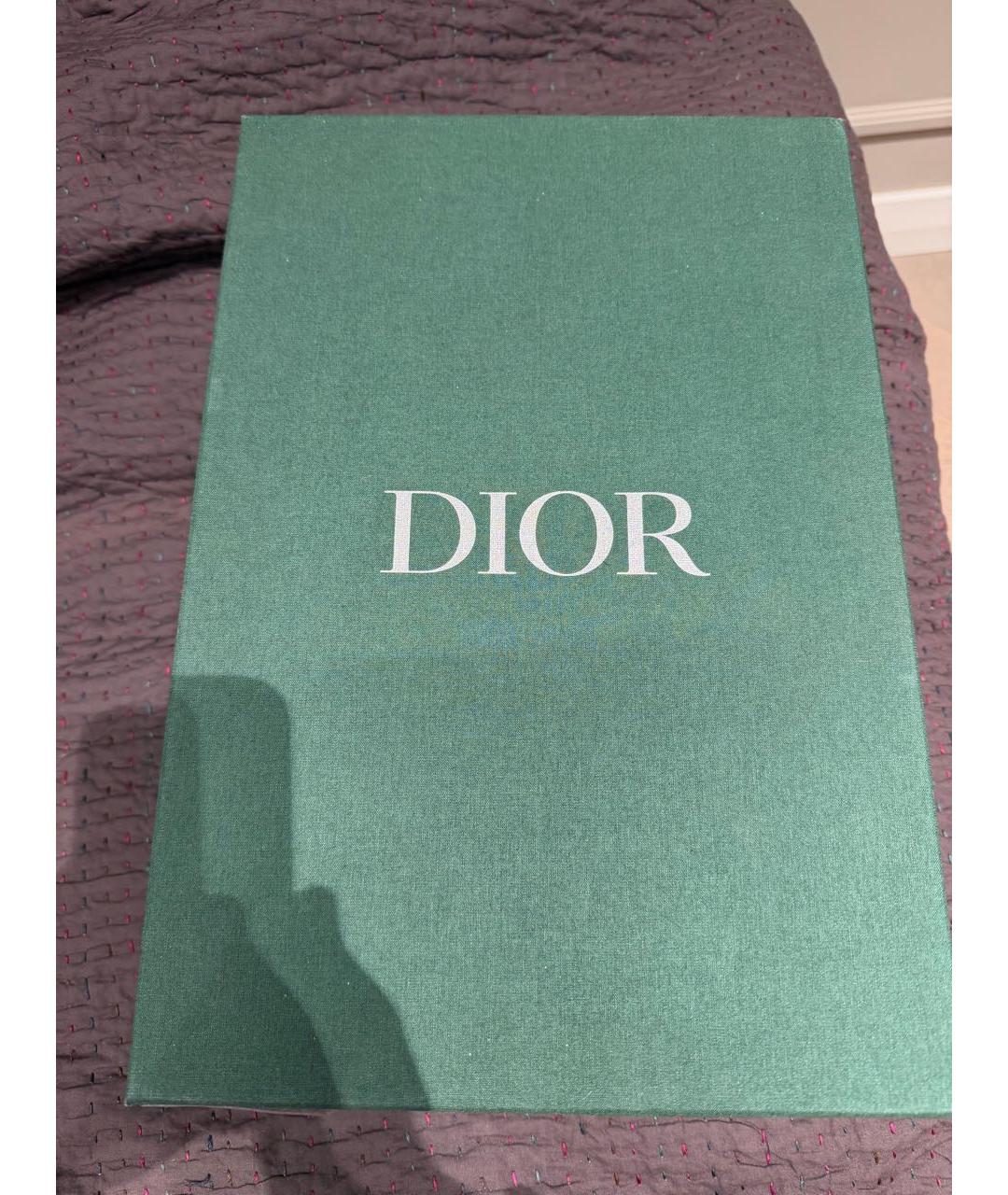 CHRISTIAN DIOR Зеленые кожаные низкие кроссовки / кеды, фото 4