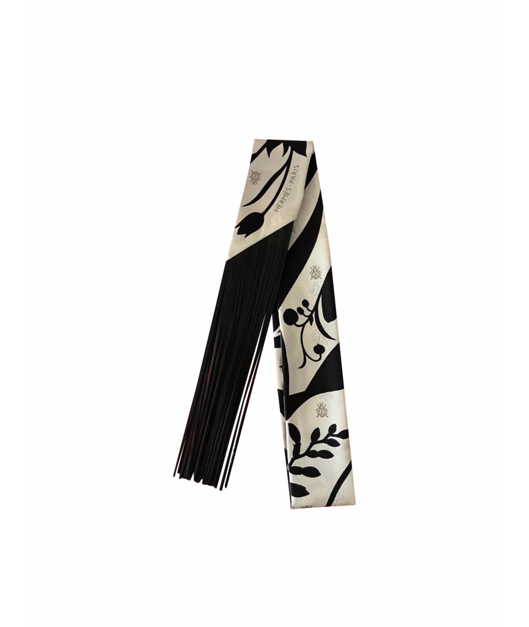 HERMES Белый шелковый платок, фото 1