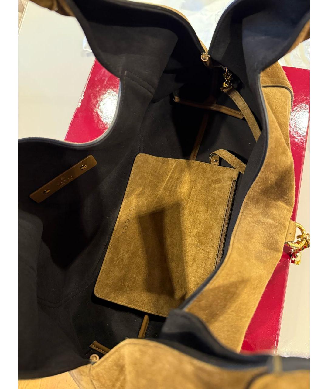 GUCCI Коричневая замшевая сумка через плечо, фото 2