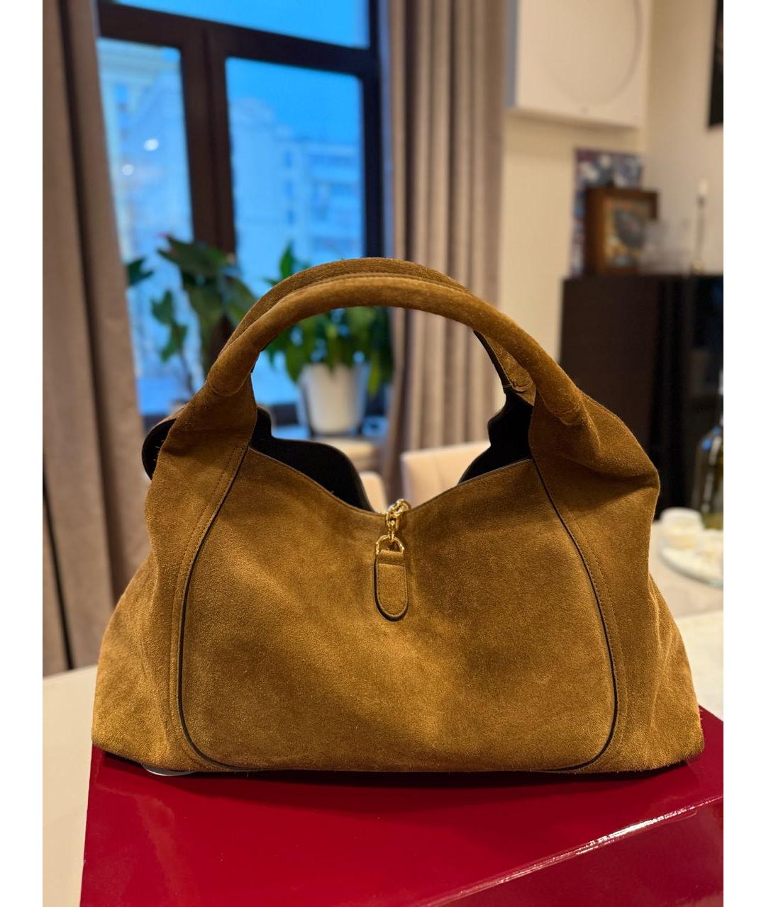 GUCCI Коричневая замшевая сумка через плечо, фото 3