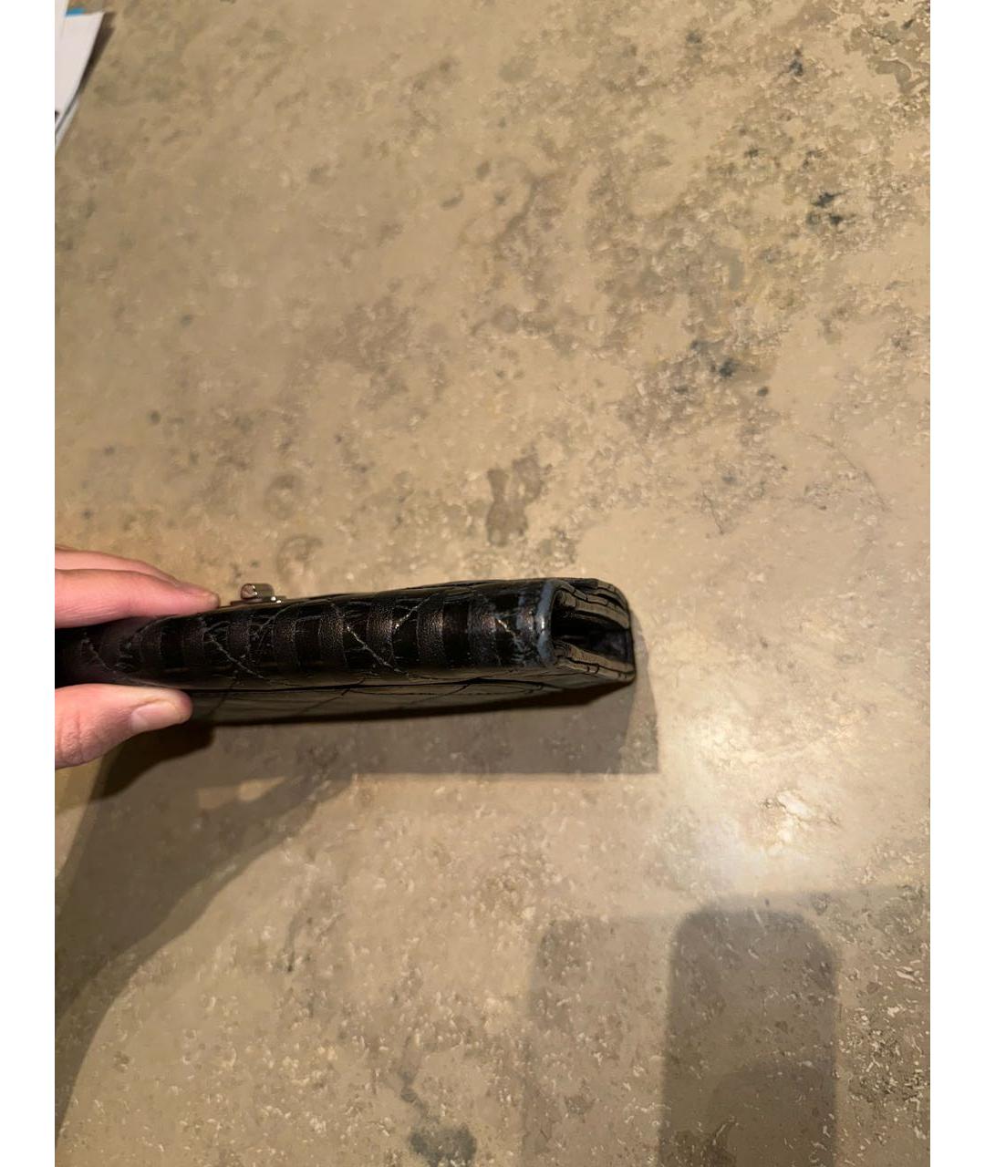 CHANEL Черный кожаный кошелек, фото 3