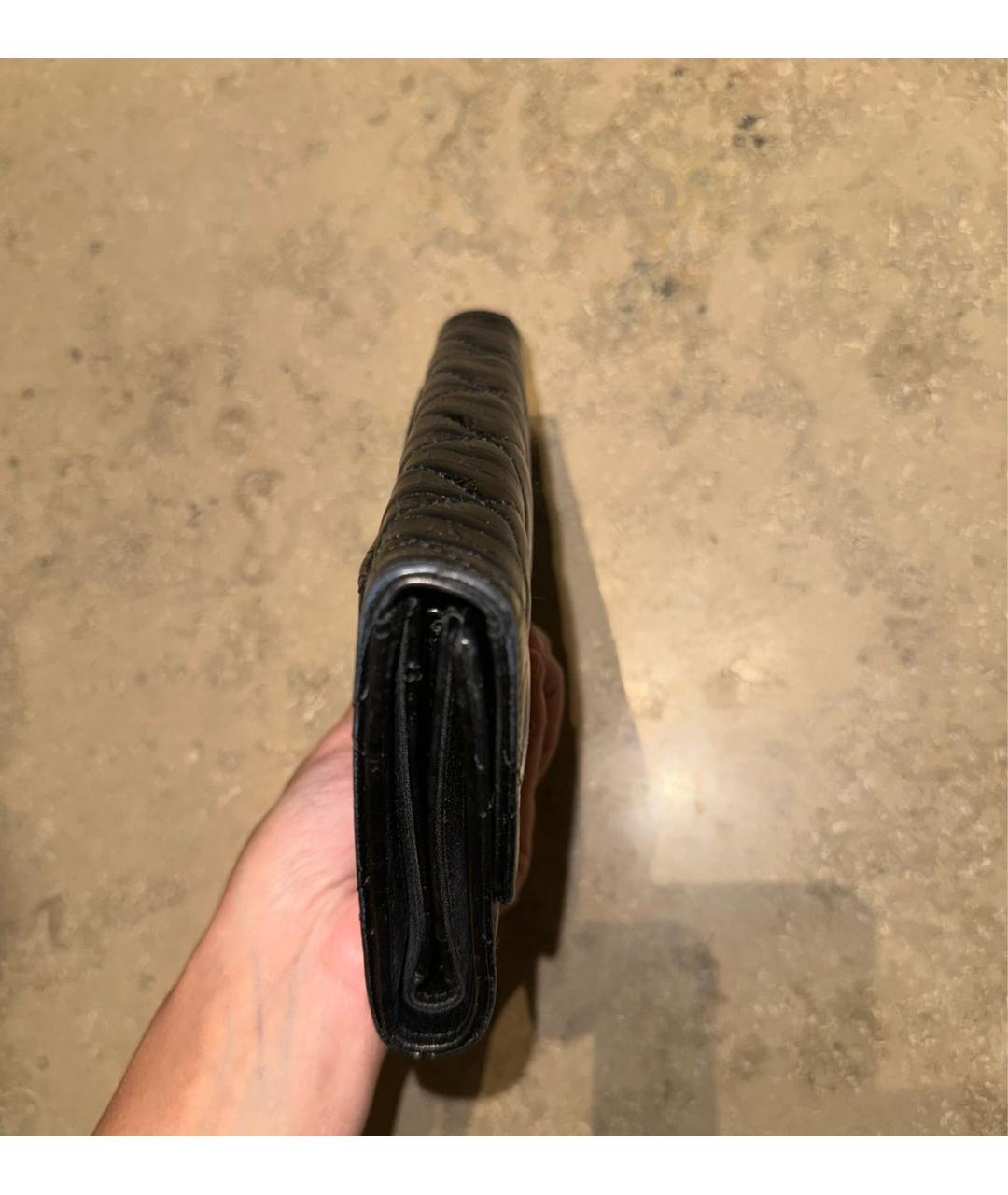 CHANEL Черный кожаный кошелек, фото 6