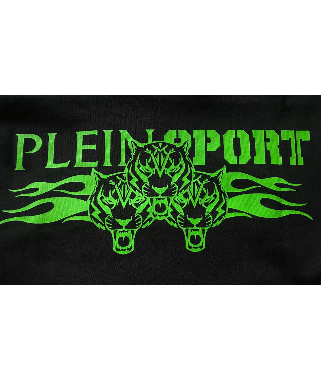 PLEIN SPORT Черное хлопковое поло с коротким рукавом, фото 4