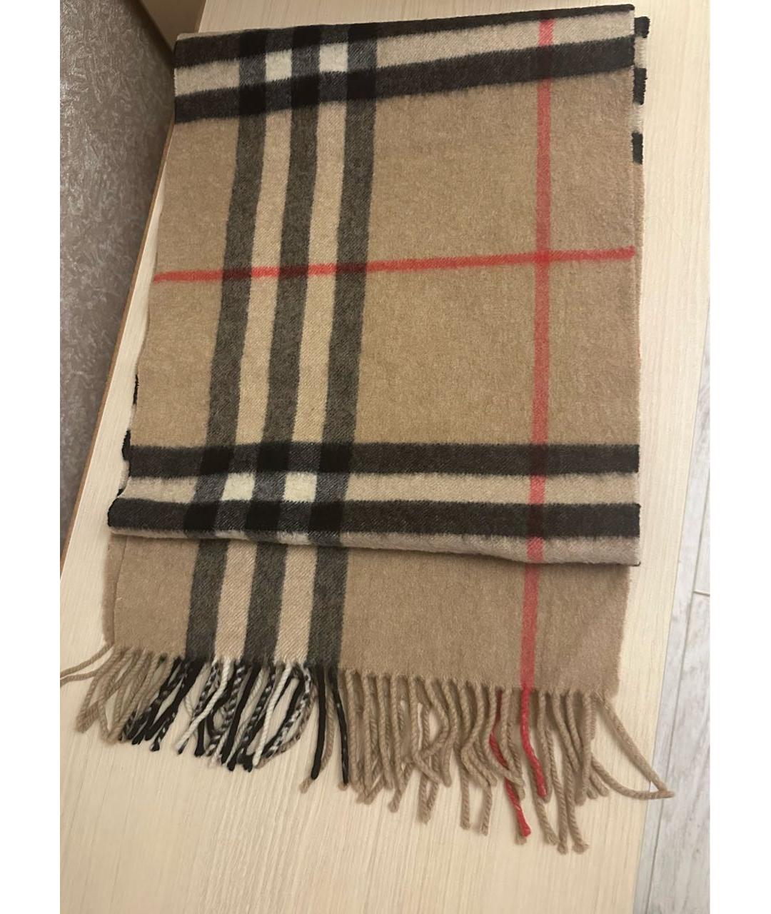 BURBERRY Коричневый кашемировый шарф, фото 2