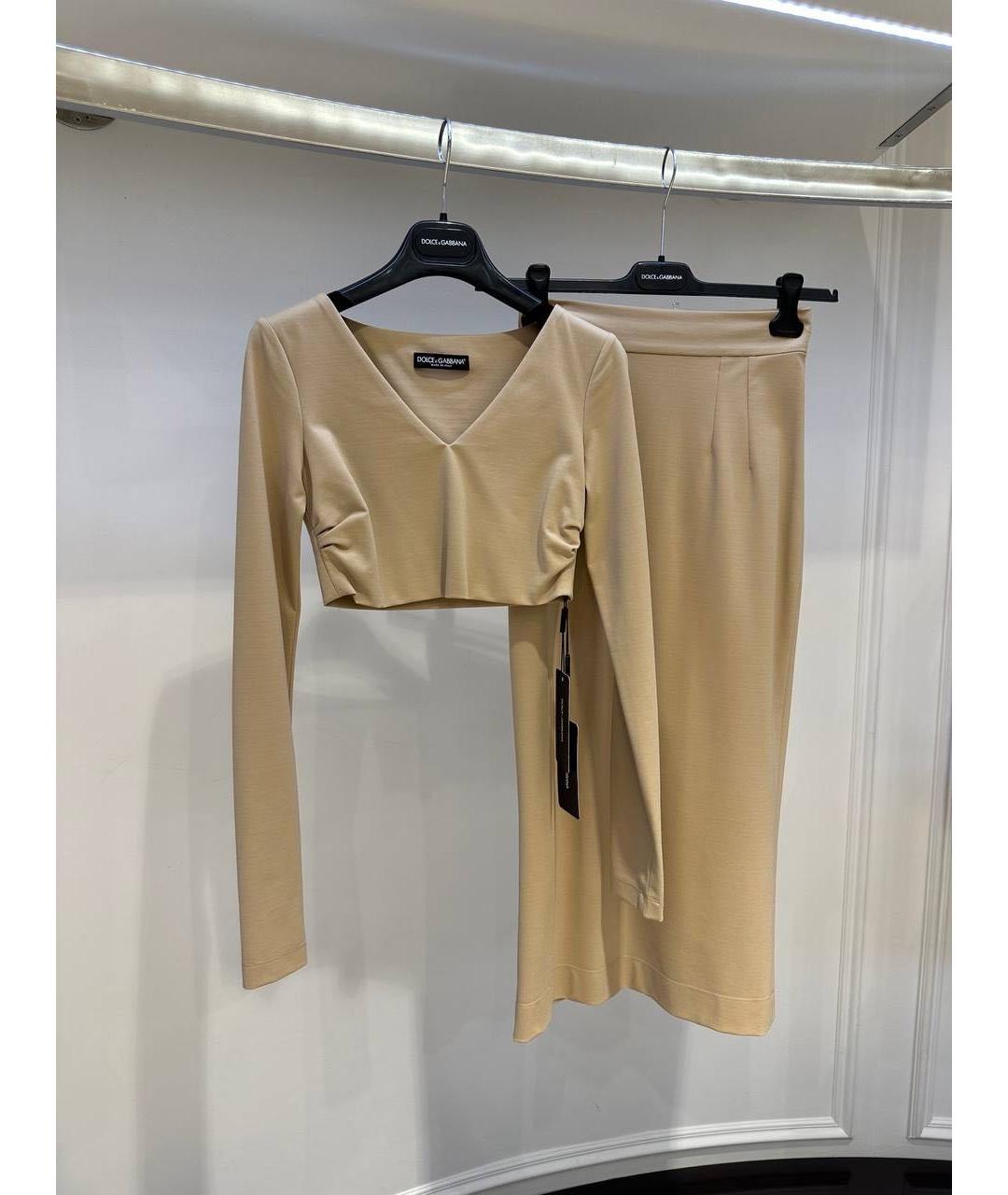 DOLCE&GABBANA Бежевый костюм с юбками, фото 3