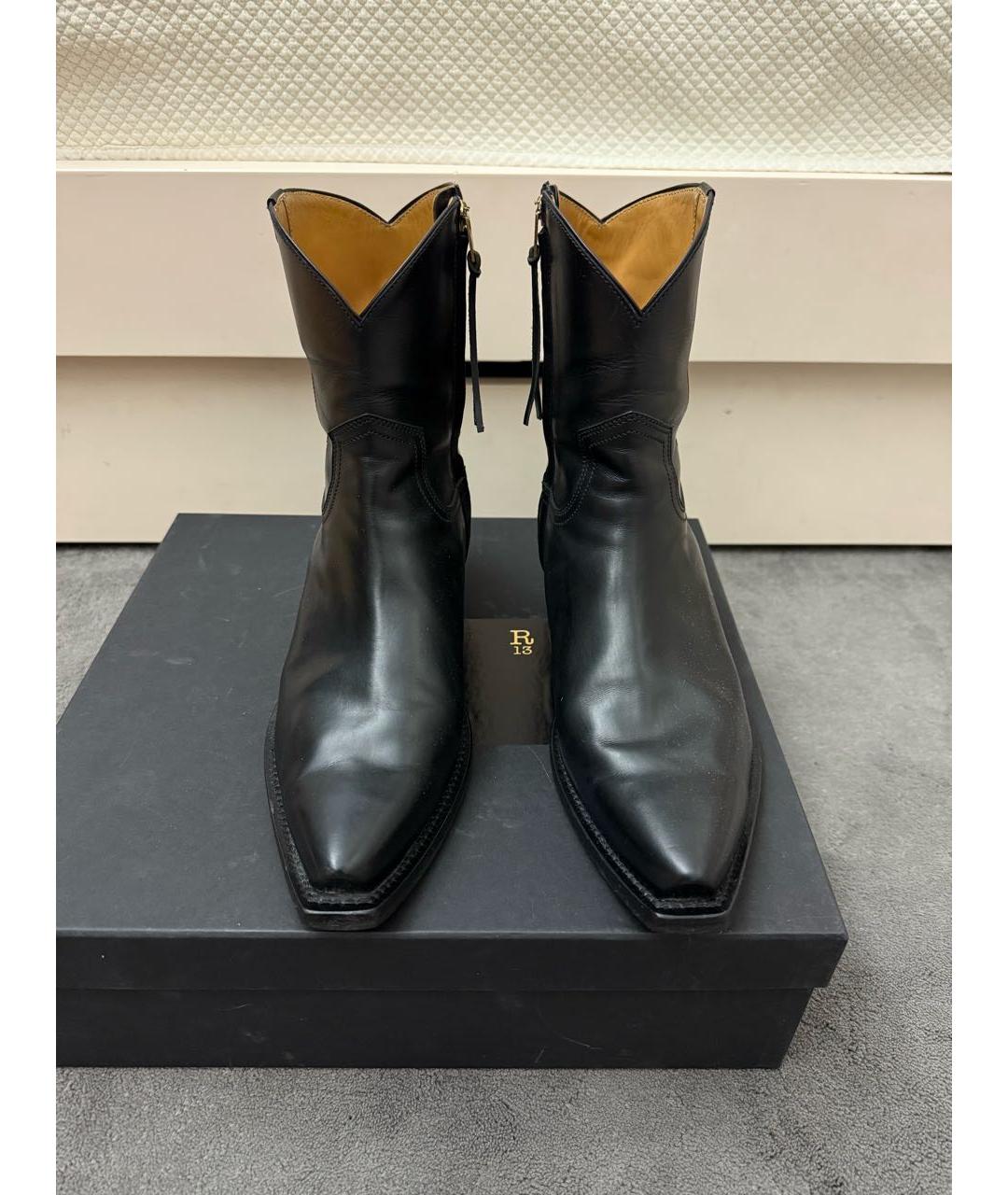 R13 Черные кожаные полусапоги, фото 2