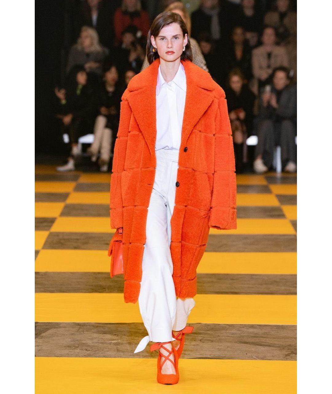 OFF-WHITE Оранжевая кожаная дубленка, фото 2