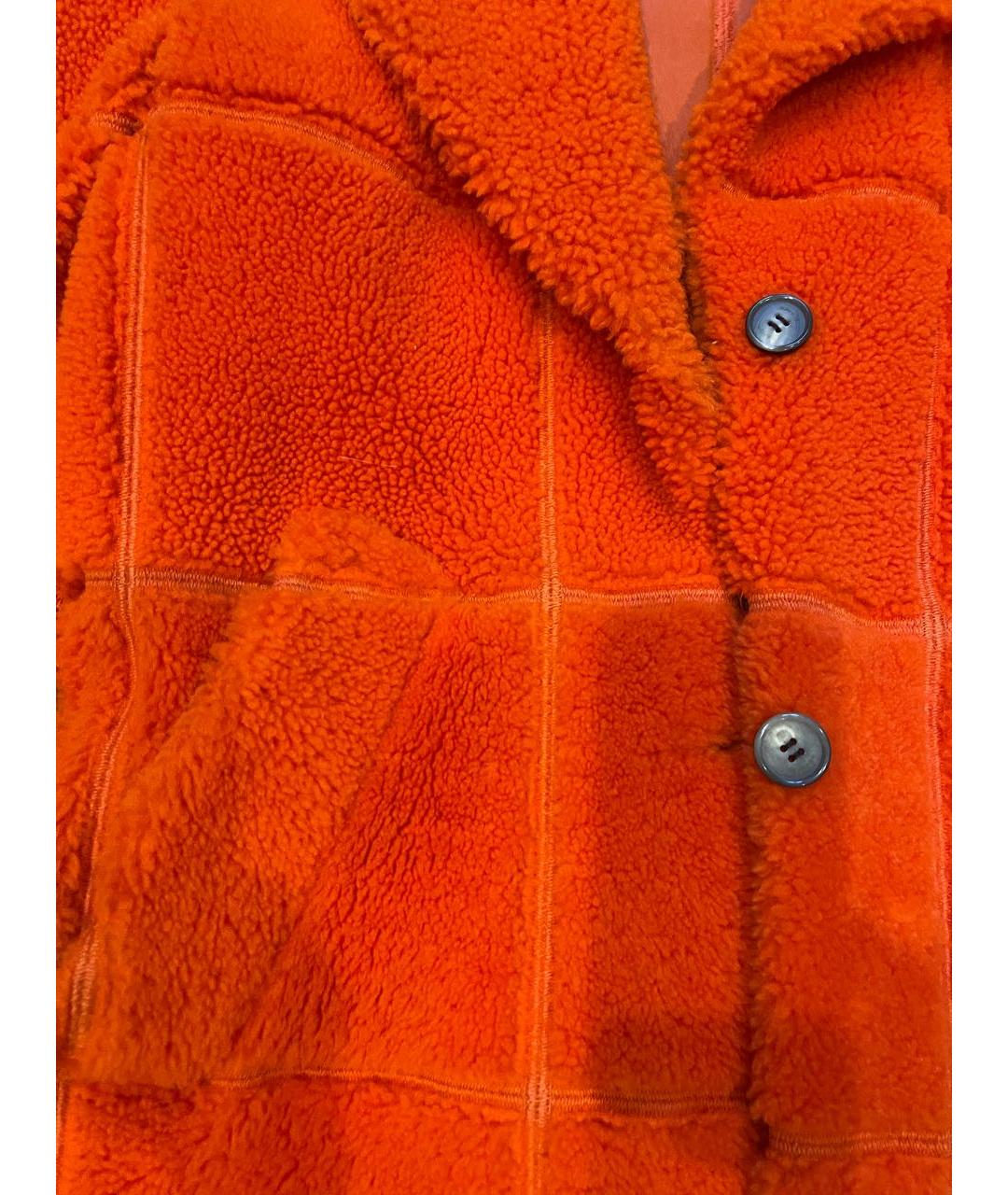 OFF-WHITE Оранжевая кожаная дубленка, фото 4