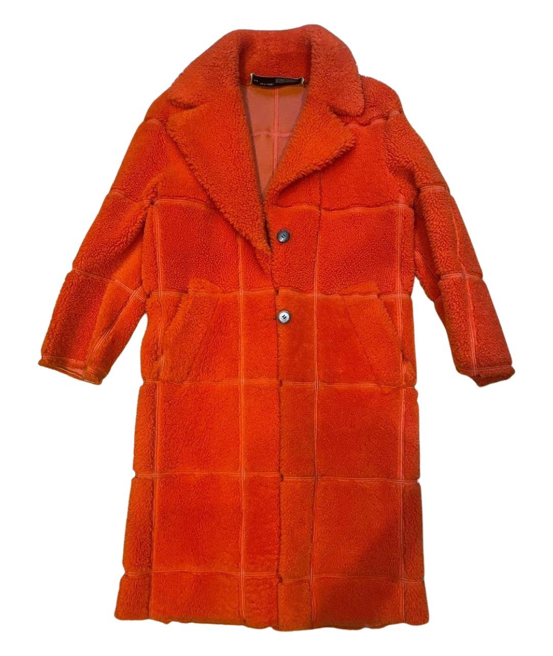 OFF-WHITE Оранжевая кожаная дубленка, фото 8