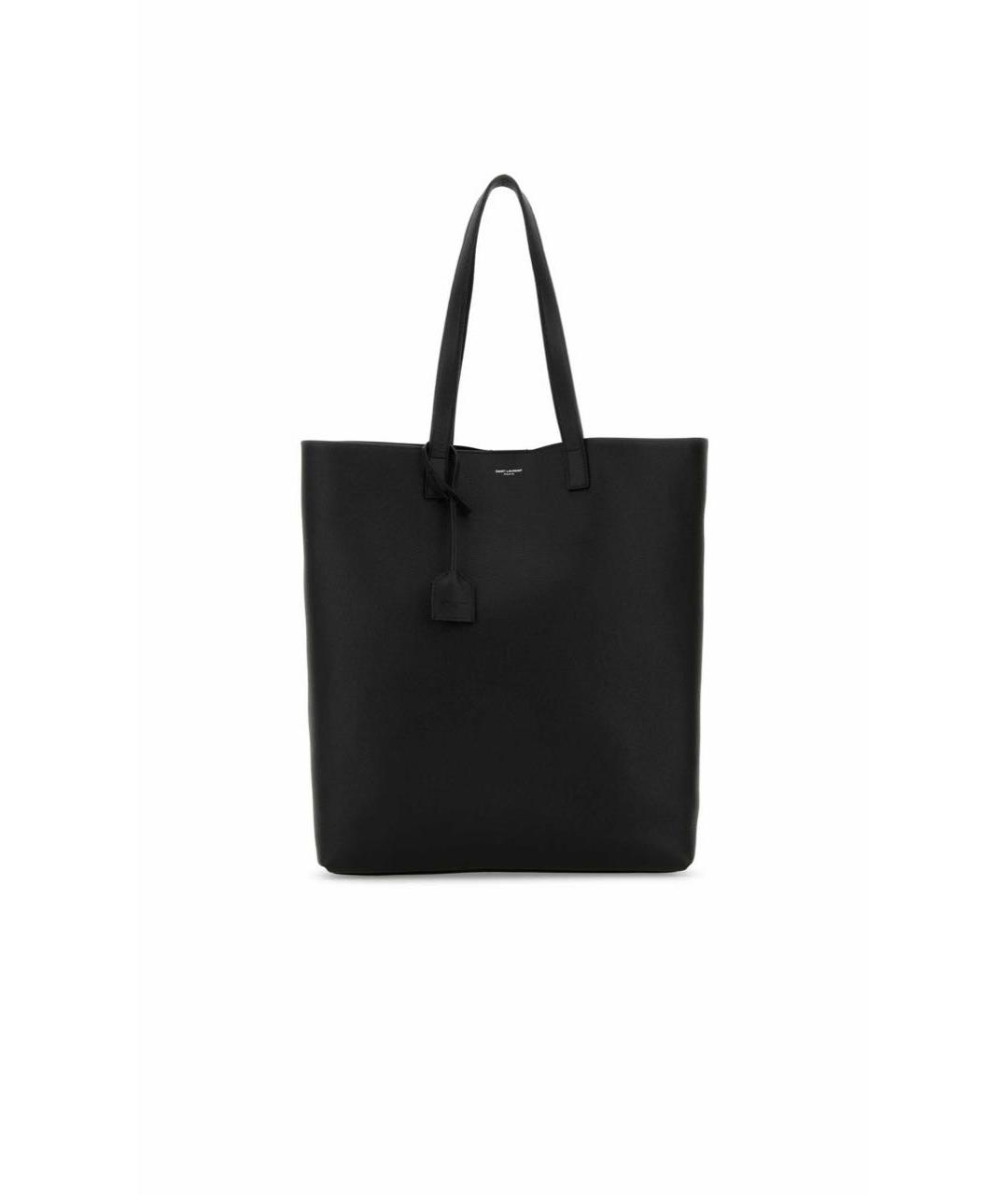 SAINT LAURENT Черная кожаная сумка тоут, фото 6