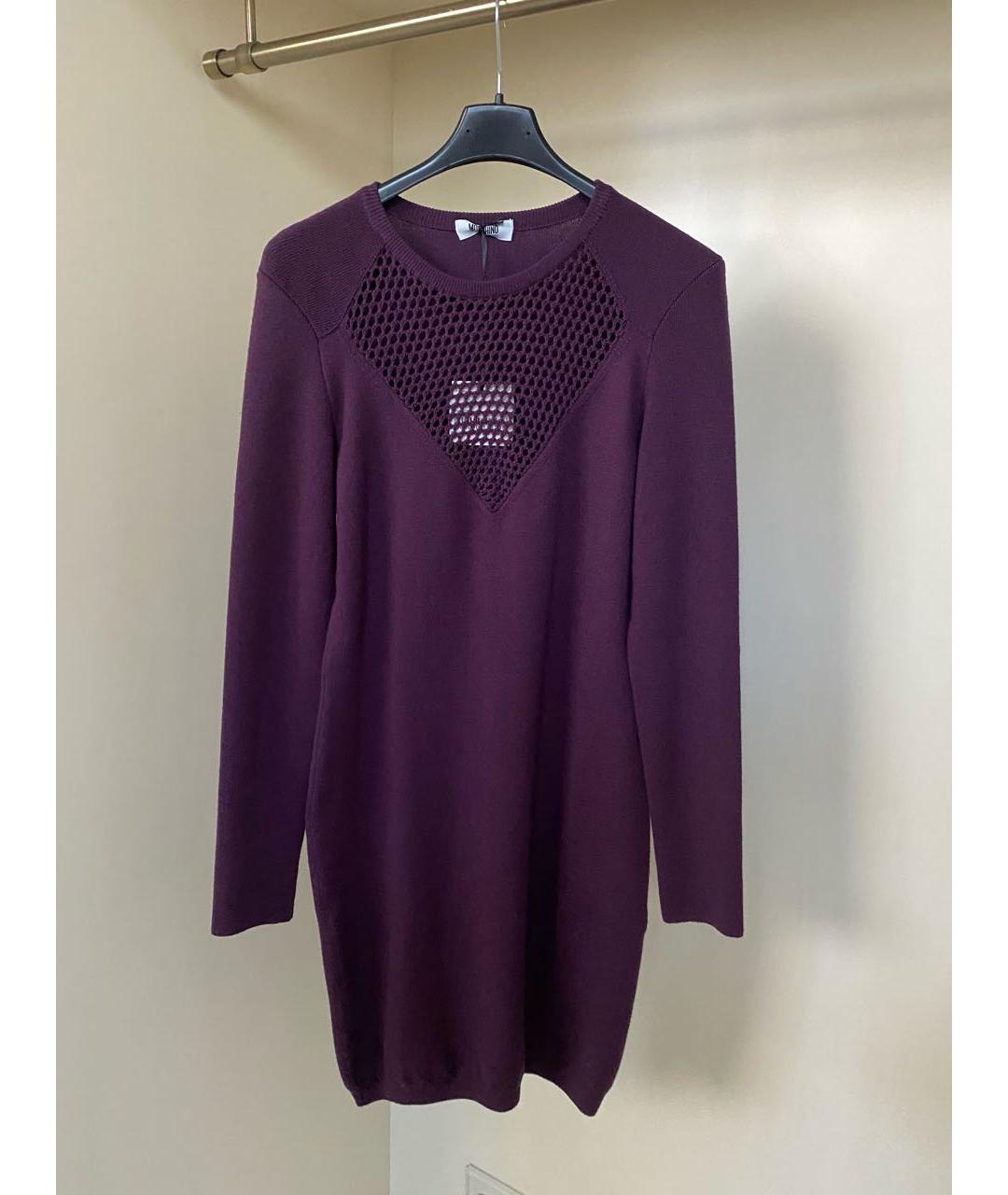 MOSCHINO Фиолетовое шерстяное повседневное платье, фото 5