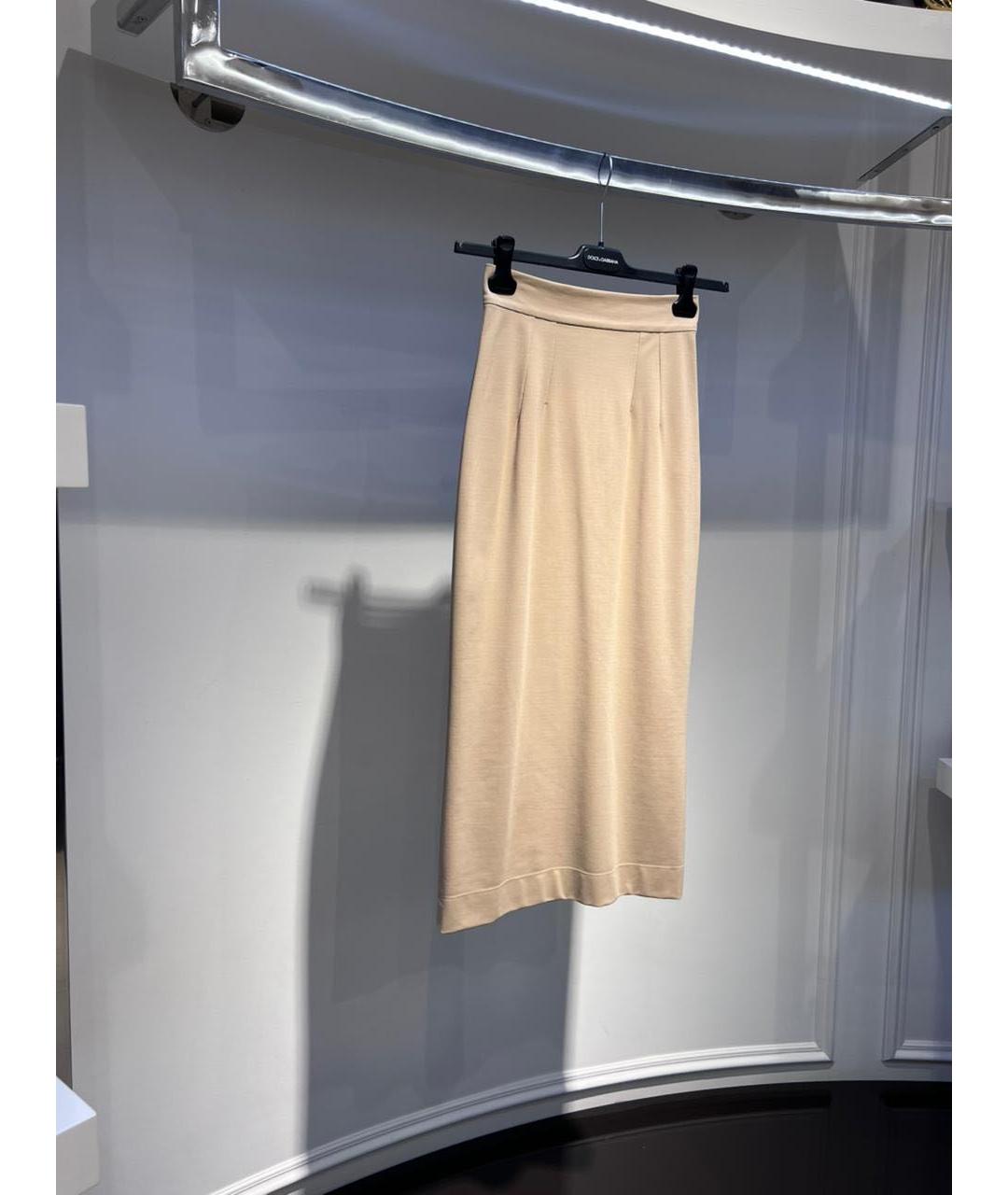 DOLCE&GABBANA Бежевая юбка макси, фото 3