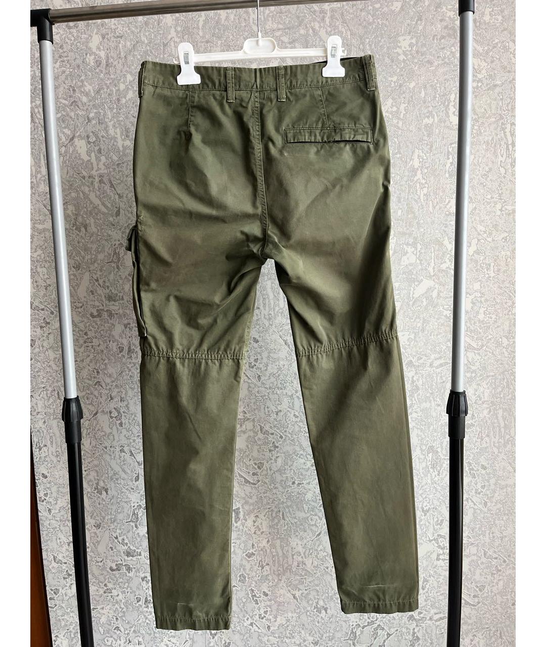 STONE ISLAND Хаки хлопковые повседневные брюки, фото 2