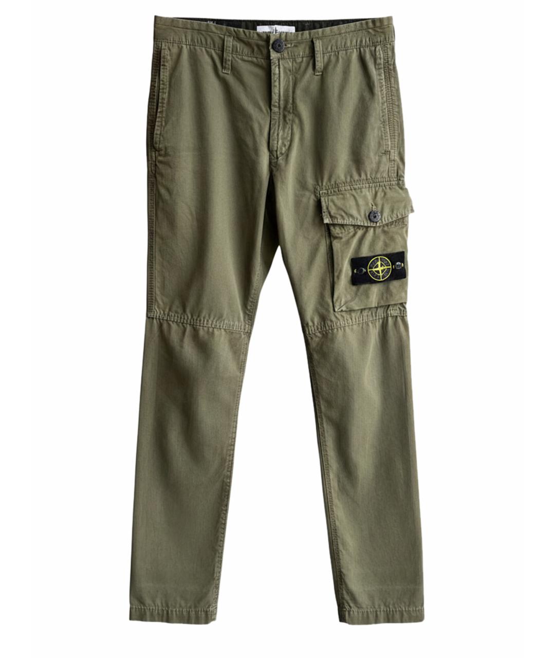 STONE ISLAND Хаки хлопковые повседневные брюки, фото 1