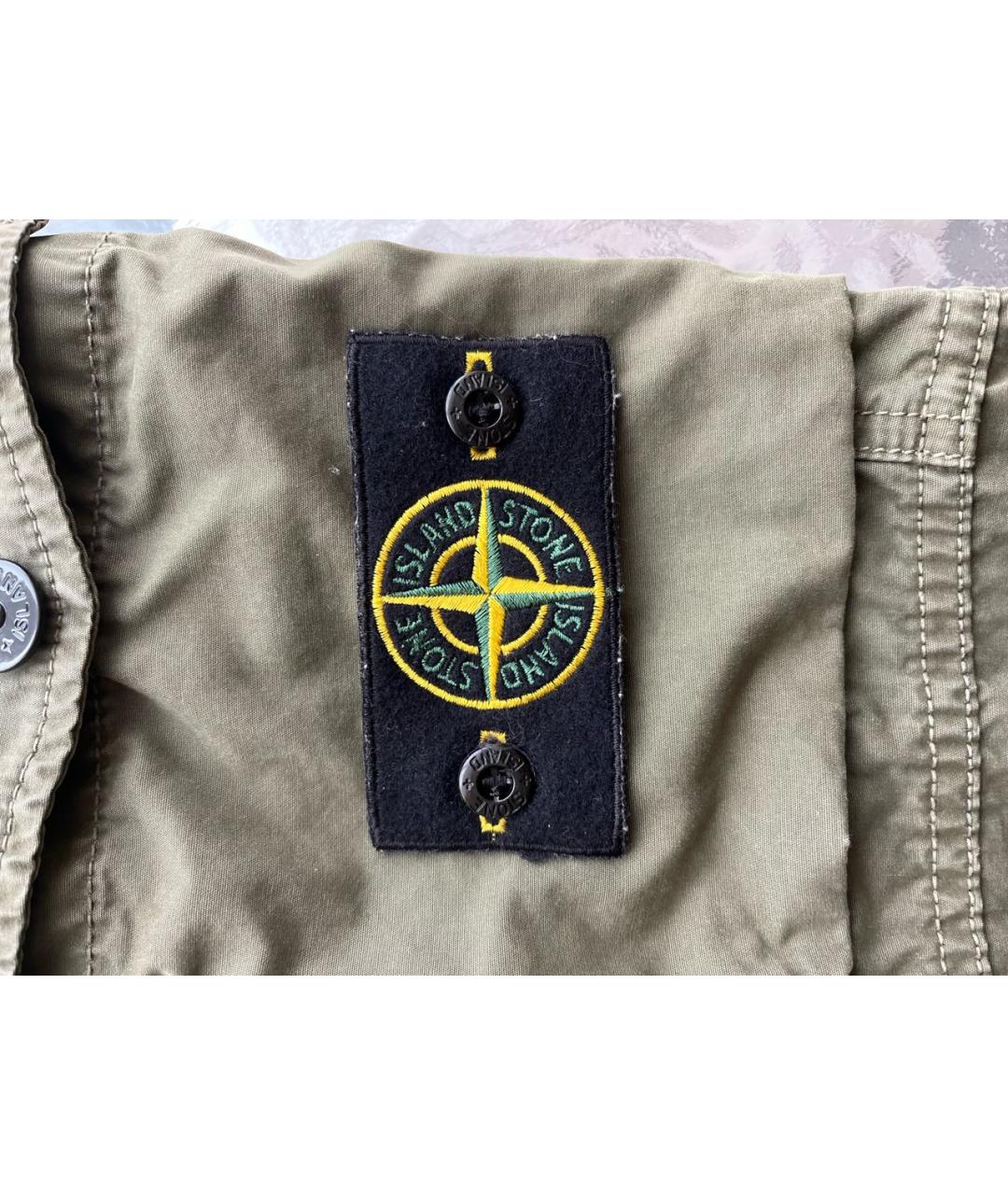 STONE ISLAND Хаки хлопковые повседневные брюки, фото 5