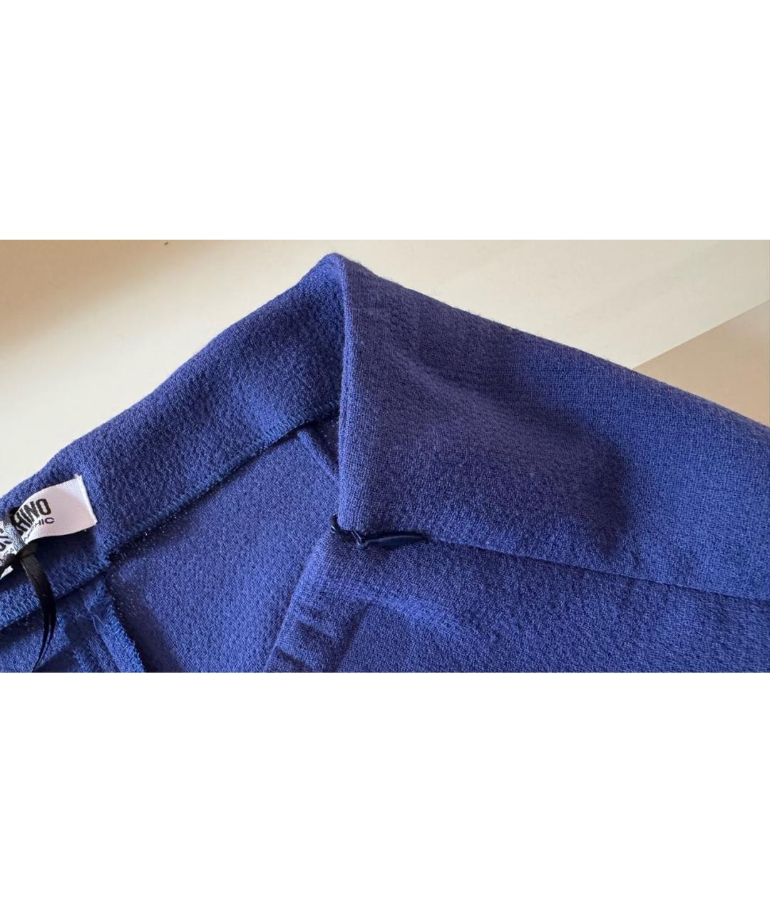 MOSCHINO Синие шерстяные брюки узкие, фото 5