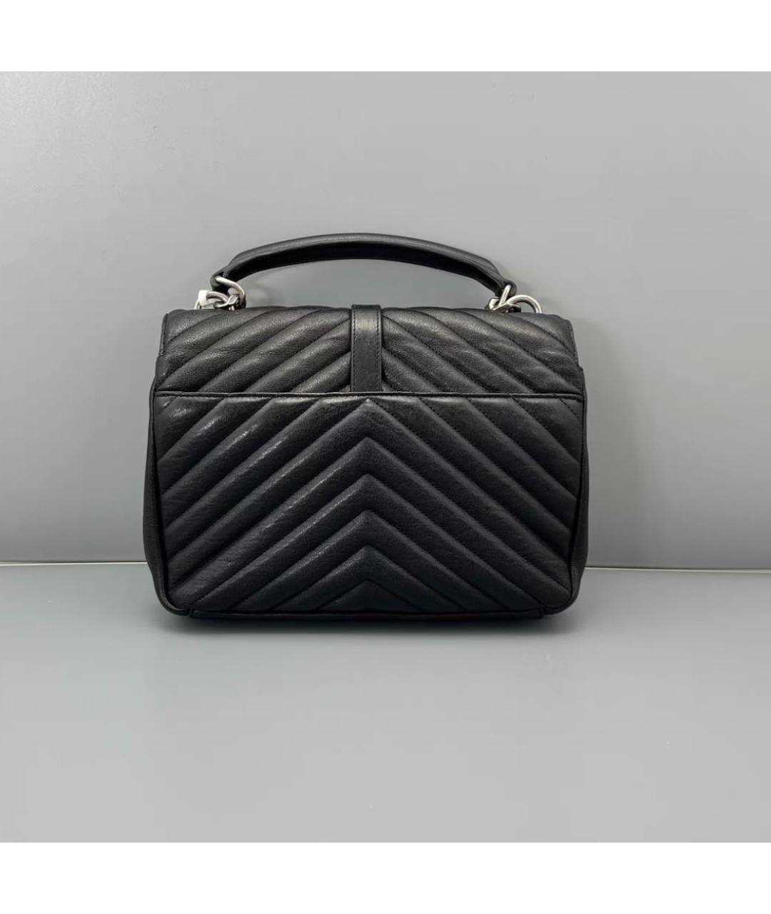 SAINT LAURENT Черная кожаная сумка через плечо, фото 3