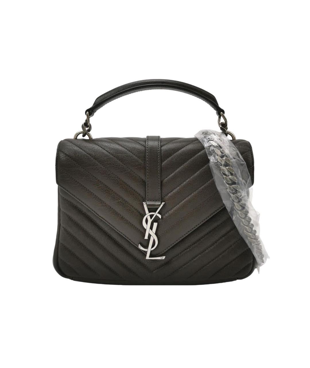 SAINT LAURENT Черная кожаная сумка через плечо, фото 5