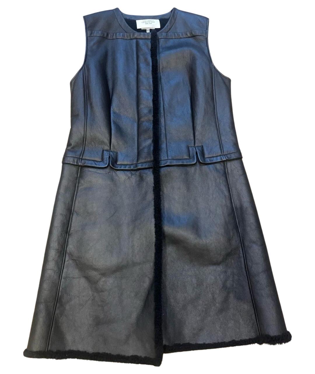 HERMES Черный кожаный жилет, фото 1