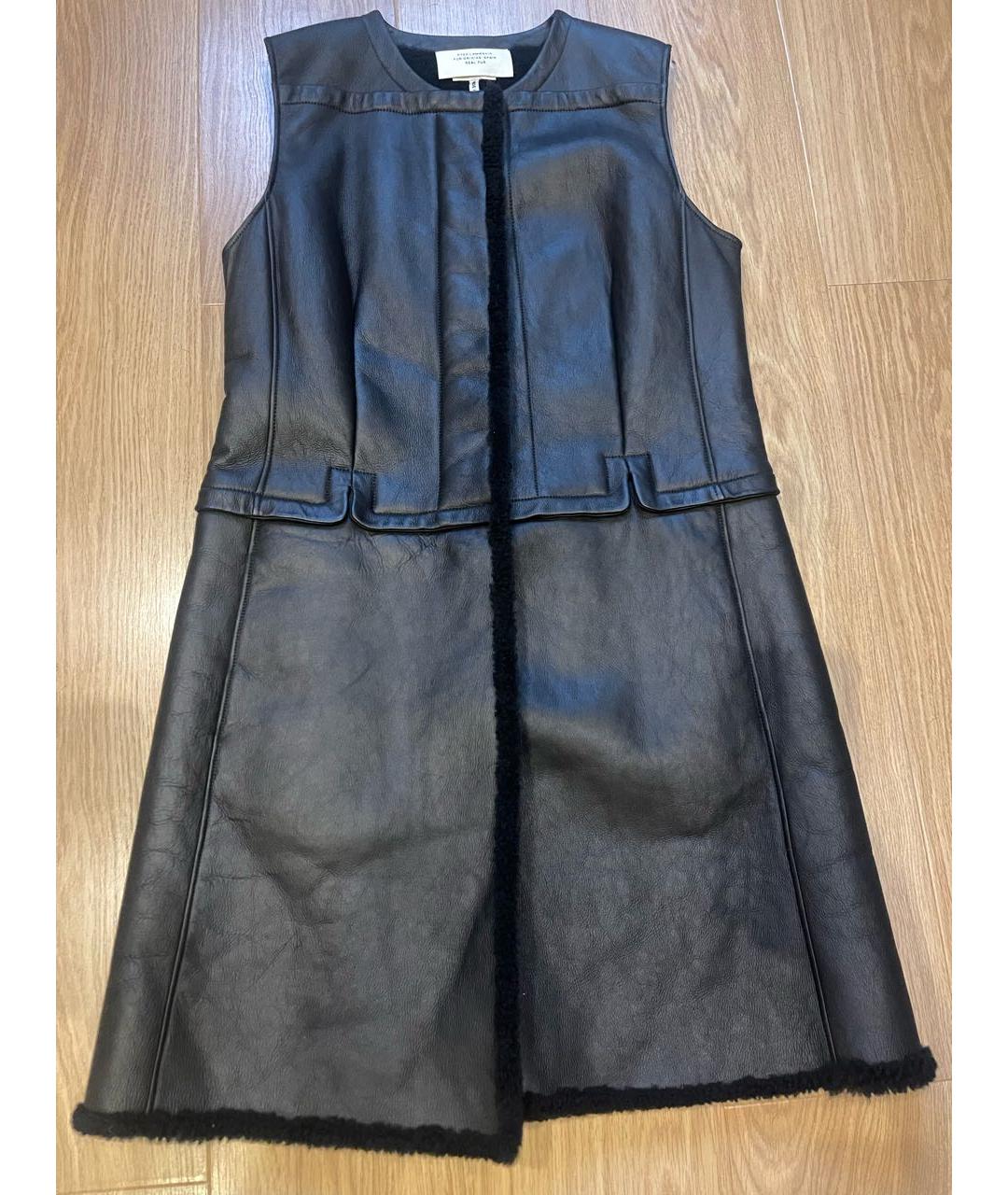 HERMES Черный кожаный жилет, фото 7