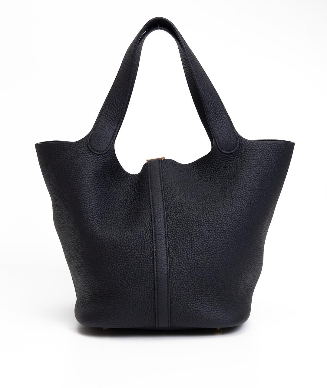 HERMES Черная кожаная сумка с короткими ручками, фото 3