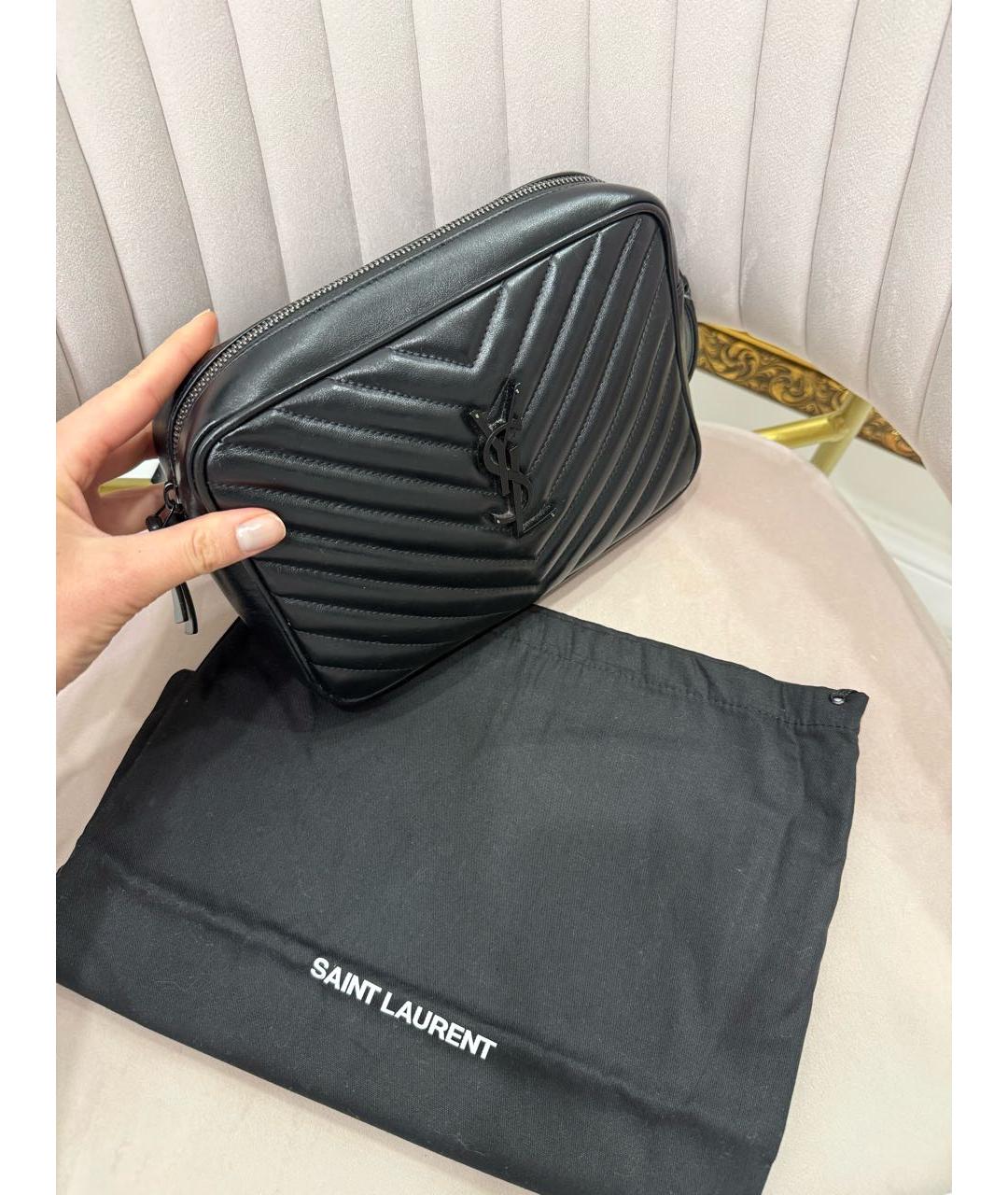 SAINT LAURENT Черная кожаная сумка через плечо, фото 6
