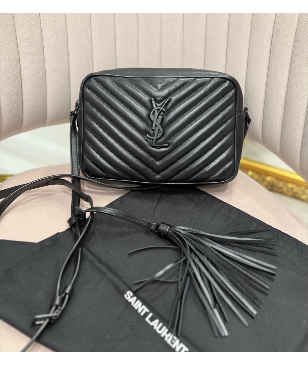 SAINT LAURENT Черная кожаная сумка через плечо, фото 8