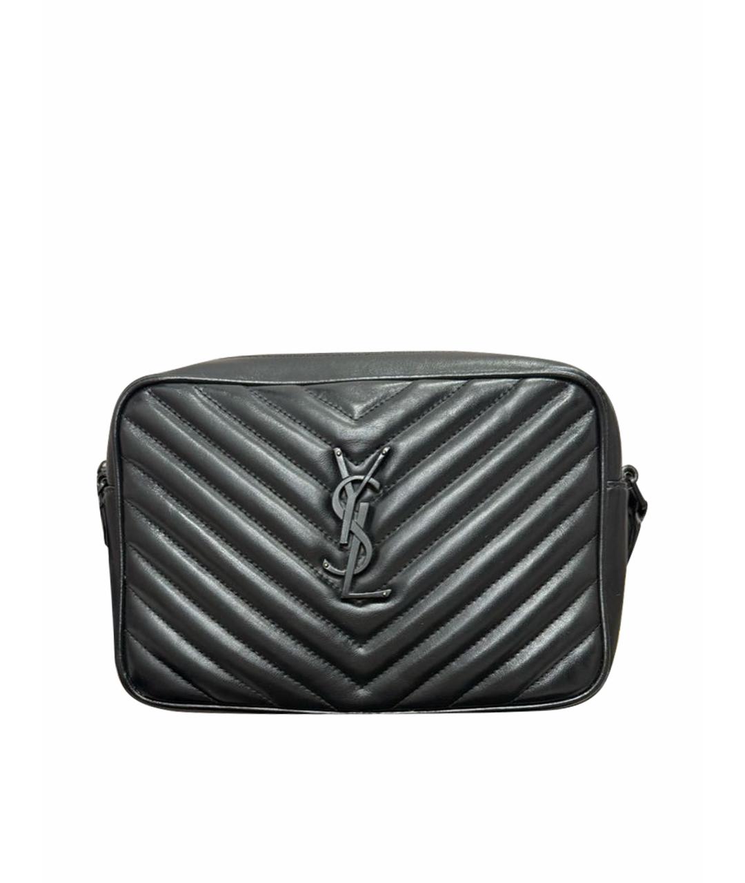 SAINT LAURENT Черная кожаная сумка через плечо, фото 1