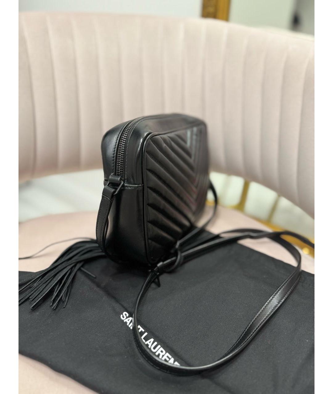 SAINT LAURENT Черная кожаная сумка через плечо, фото 7