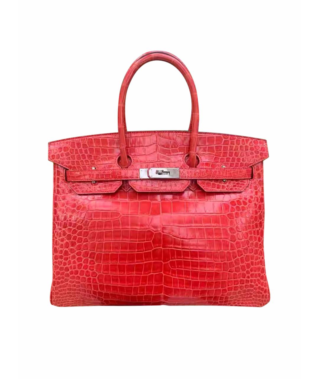 HERMES Красная кожаная сумка с короткими ручками, фото 1