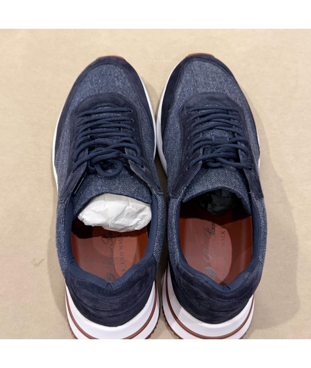 LORO PIANA Темно-синие низкие кроссовки / кеды, фото 3