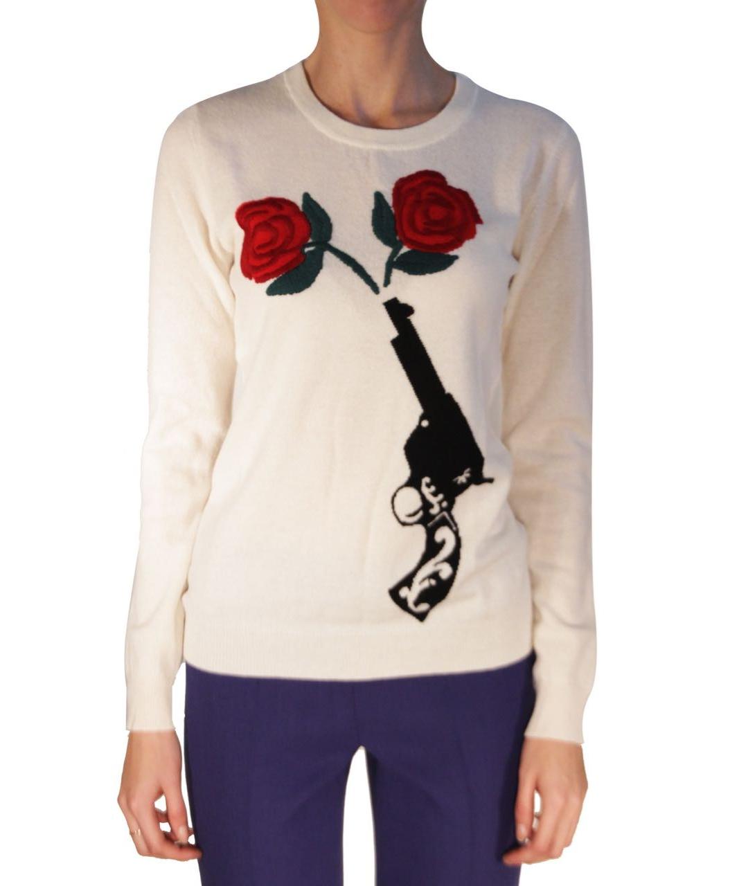 MOSCHINO Белый кашемировый джемпер / свитер, фото 5