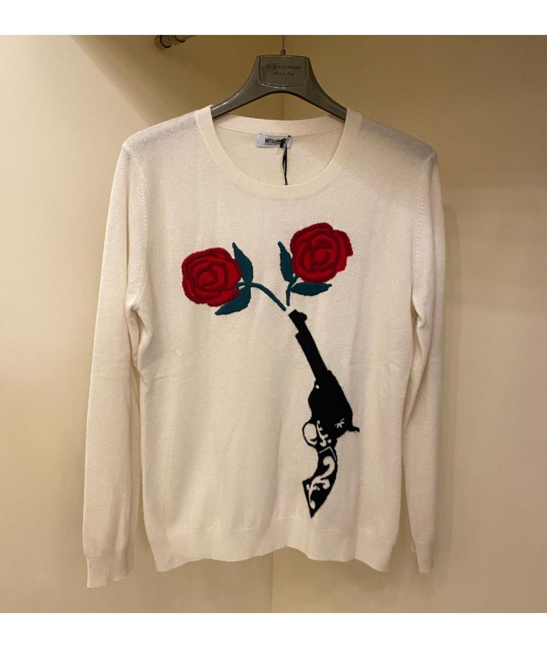 MOSCHINO Белый кашемировый джемпер / свитер, фото 9